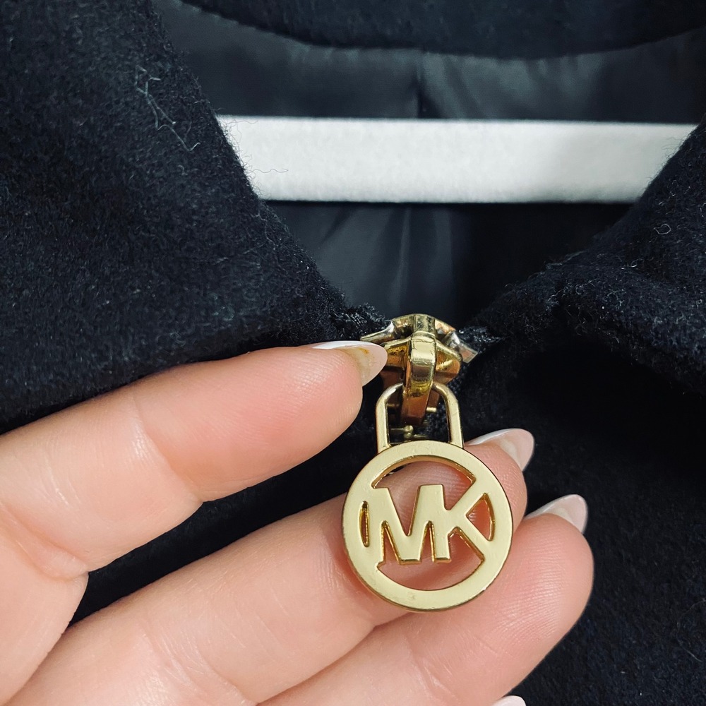 PLUS Michael Kors Black Wool Blend Zipper Front Coat With Pockets Size 2X? - Picture 5 of 8